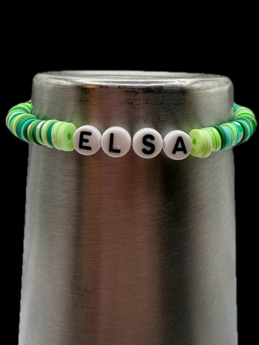 Custom Customized Name FOREST Stacker Bracelet - Clay Heishi Beads